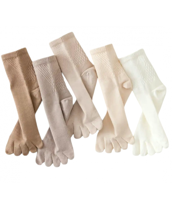 Чорапи с пръсти едноцветни 1371 комплект 5 чифта 